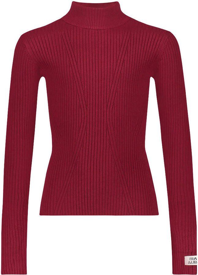 Frankie&Liberty aansluitende longsleeve rood Meisjes Viscose Col Effen