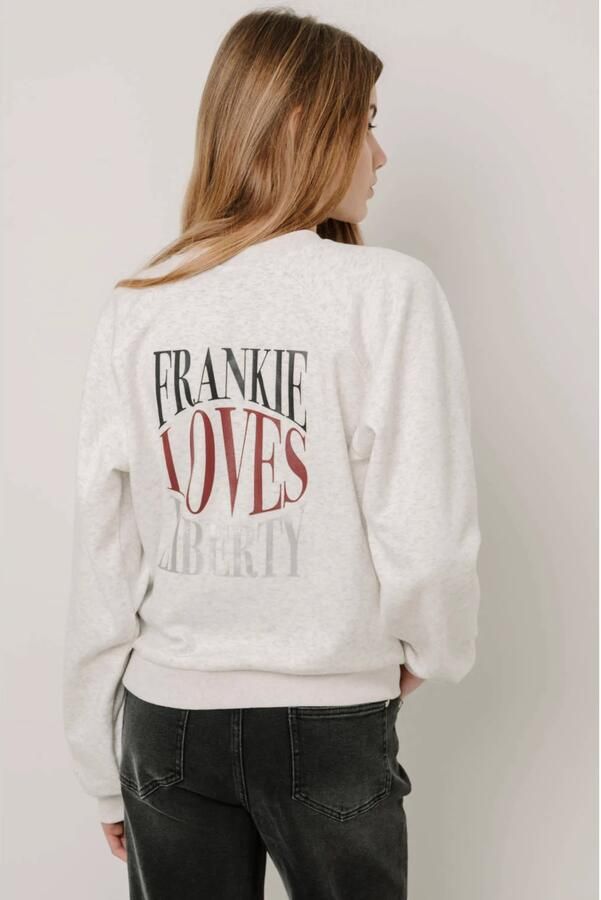 Frankie&Liberty boxy sweater met backprint ecru - Foto 3