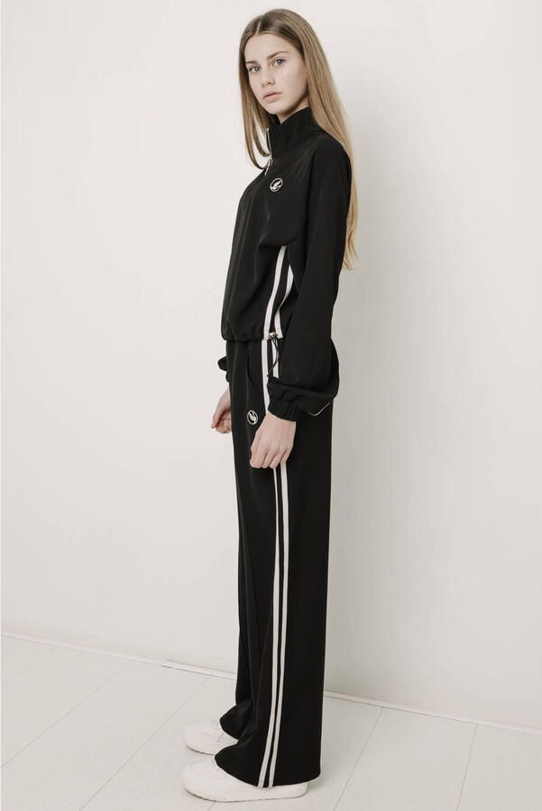 Frankie&Liberty regular fit gestreepte joggingbroek zwart Meisjes Polyester - Foto 3