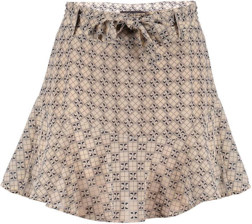 Frankie&Liberty rok met all over print beige zwart Multi Meisjes Polyester 164