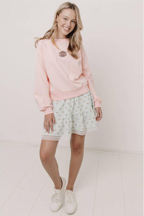 Frankie&Liberty sweater met backprint lichtroze
