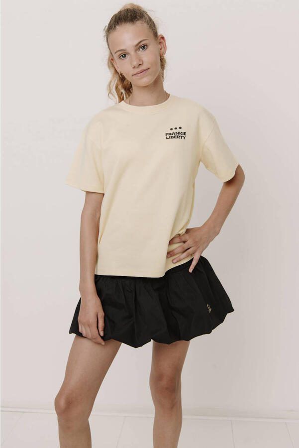 Frankie&Liberty T-shirt met backprint geel