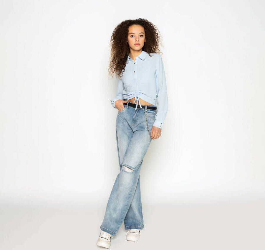 Frankie&Liberty high waist straight fit jeans Frankie blauw