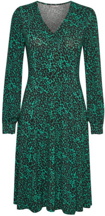 Fransa jurk FREMFLORAL met all over print groen zwart