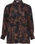 Fransa Plus Size Selection blouse FPISANA met all over print zwart oranje - Thumbnail 1