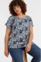 Fransa Plus Size Selection top met all over print blauw - Thumbnail 1