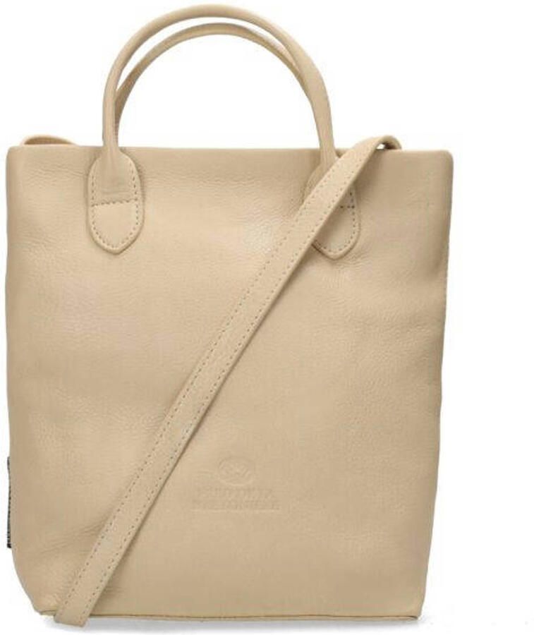 Fred de la Bretoniere leren handtas Vicky beige