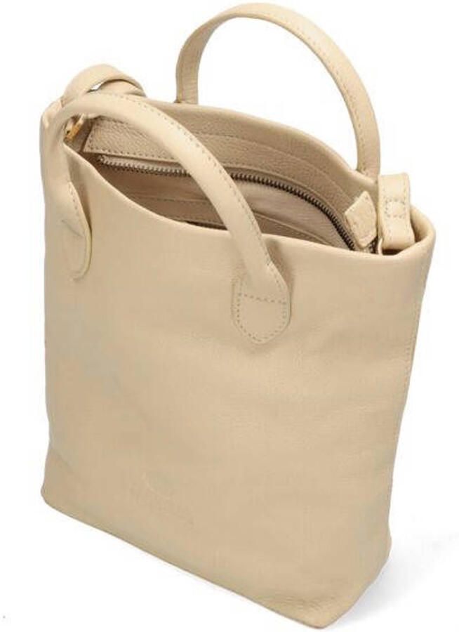 Fred de la Bretoniere leren handtas Vicky beige - Foto 3