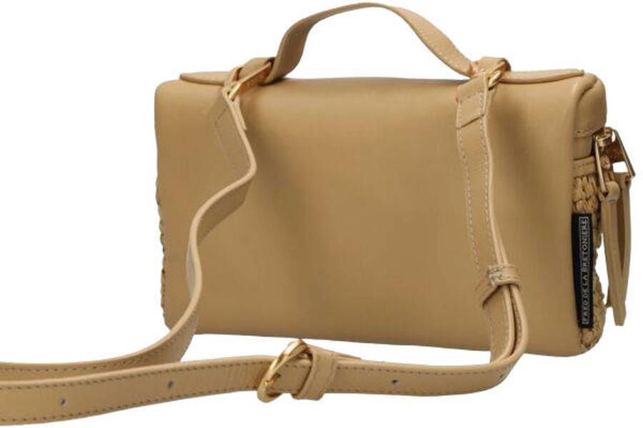 Fred de la Bretoniere raffia crossbody tas Lori naturel - Foto 3
