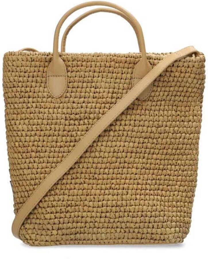 Fred de la Bretoniere raffia handtas Vicky naturel