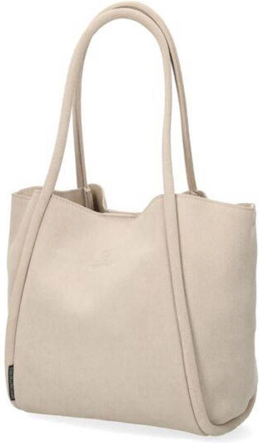 Fred de la Bretoniere suede schoudertas Nalani beige - Foto 3