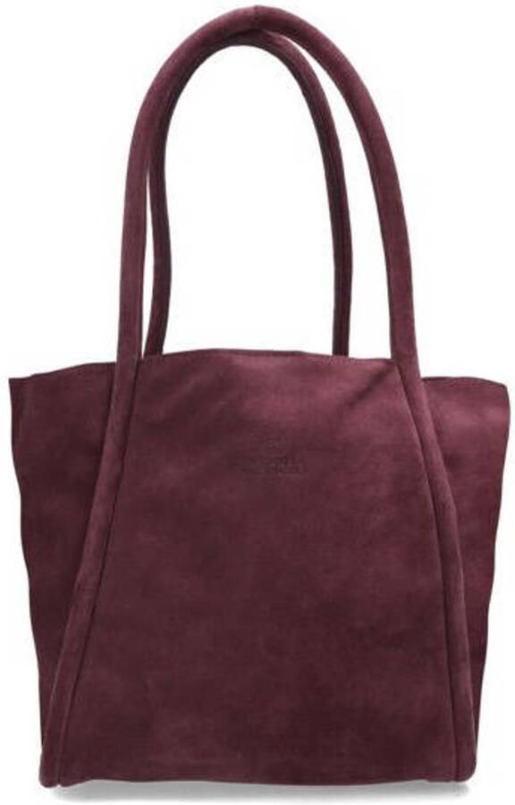 Fred de la Bretoniere suede schoudertas Nalani donkerrood