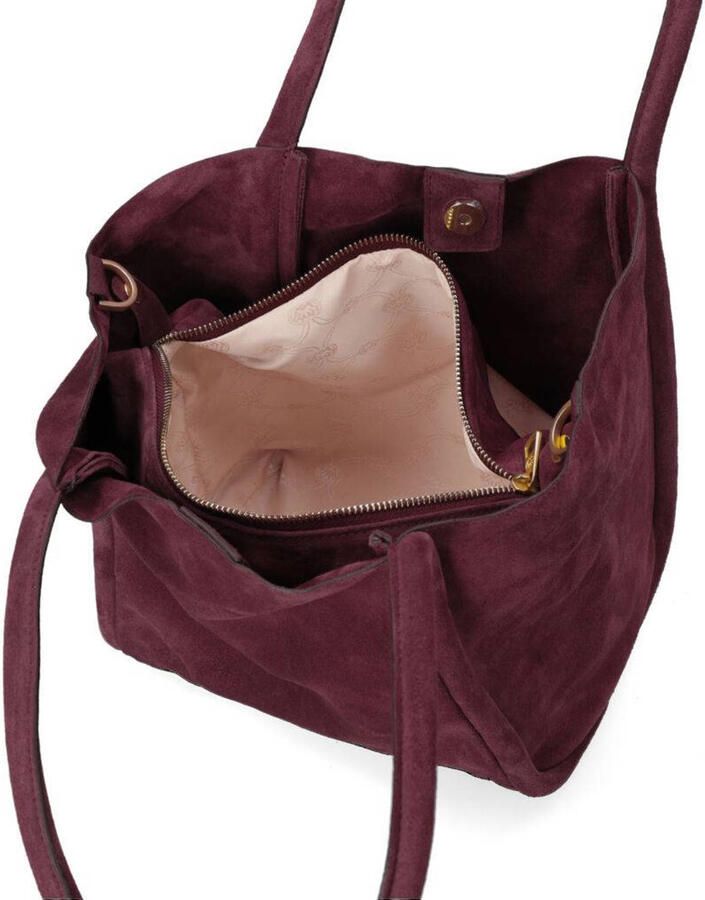 Fred de la Bretoniere suede schoudertas Nalani donkerrood - Foto 3