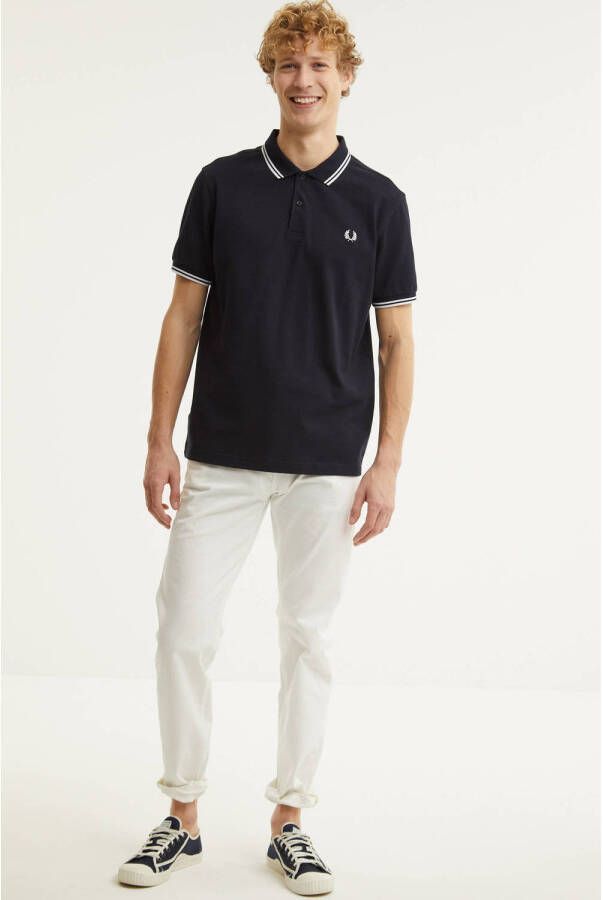 Fred Perry regular fit polo donkerblauw wit