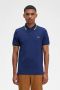 Fred Perry Originele Twin Tipped Polo Diep Carbon Donker Karamel Blue Heren - Thumbnail 1