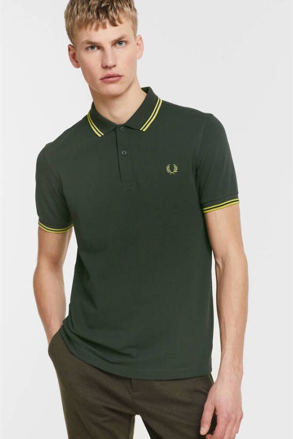 Fred Perry regular fit polo Twin tipped met contrastbies britgreen citron