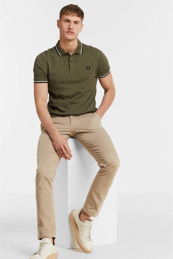 Fred Perry regular fit polo Twin tipped met contrastbies military green