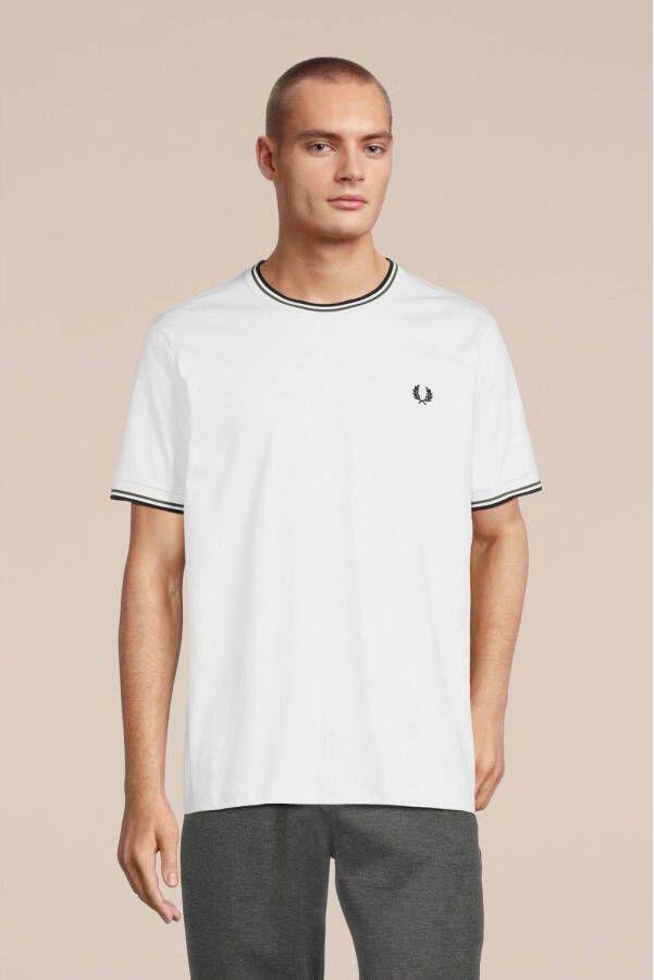 Fred Perry regular fit T-shirt met logo lichtblauw