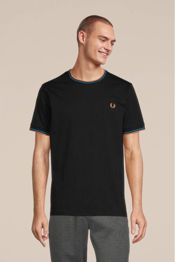 FRED PERRY Heren Polo's & T-shirts Twin Tipped T-shirt Zwart