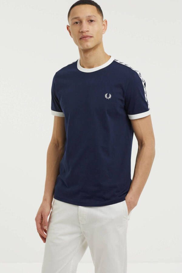 Fred Perry T-shirt Ringer donkerblauw