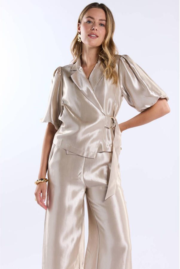 FREEBIRD Dames Blouses Wv-shiny-twill-vis-26-1 Goud - Foto 5