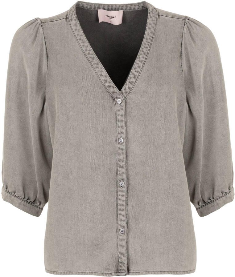 FREEBIRD Dames Blouses Dnm-tencell-black-26-1 Grijs - Foto 6