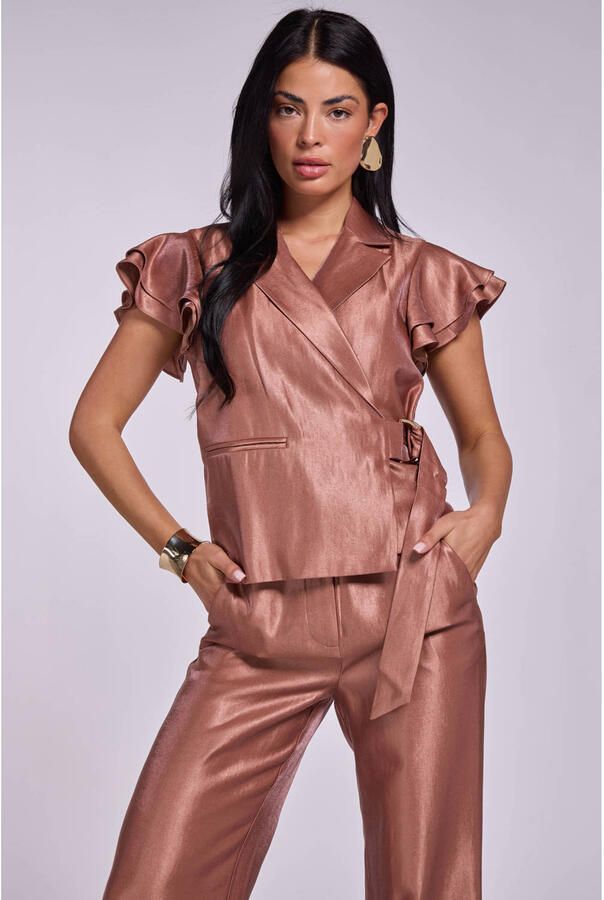 FREEBIRD Dames Blouses F-wv-vis-pes-26-2 Brons - Foto 5