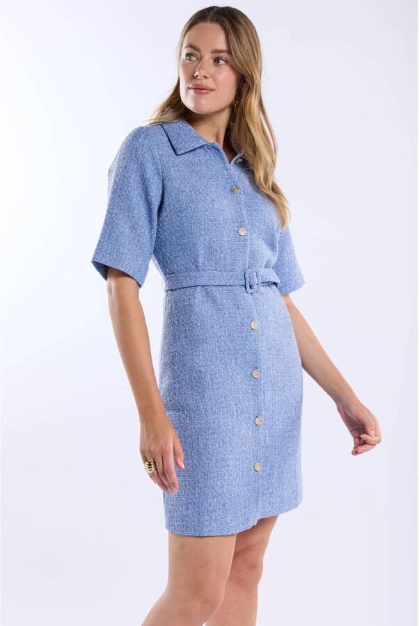 FREEBIRD Dames Jurken Wv-boucle-thin-26-1 Lichtblauw - Foto 7