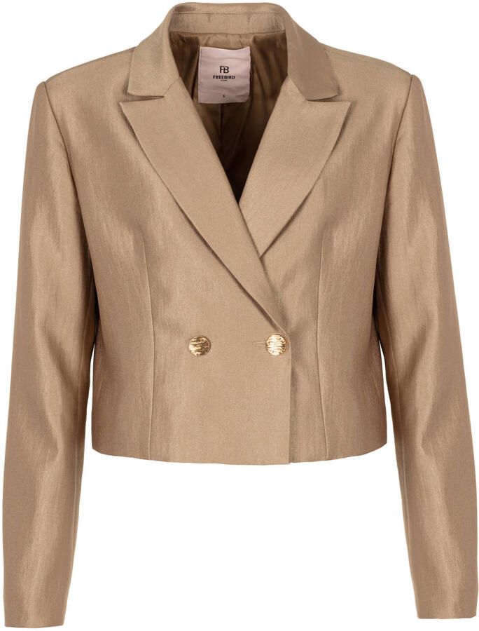 Freebird cropped blazer goud