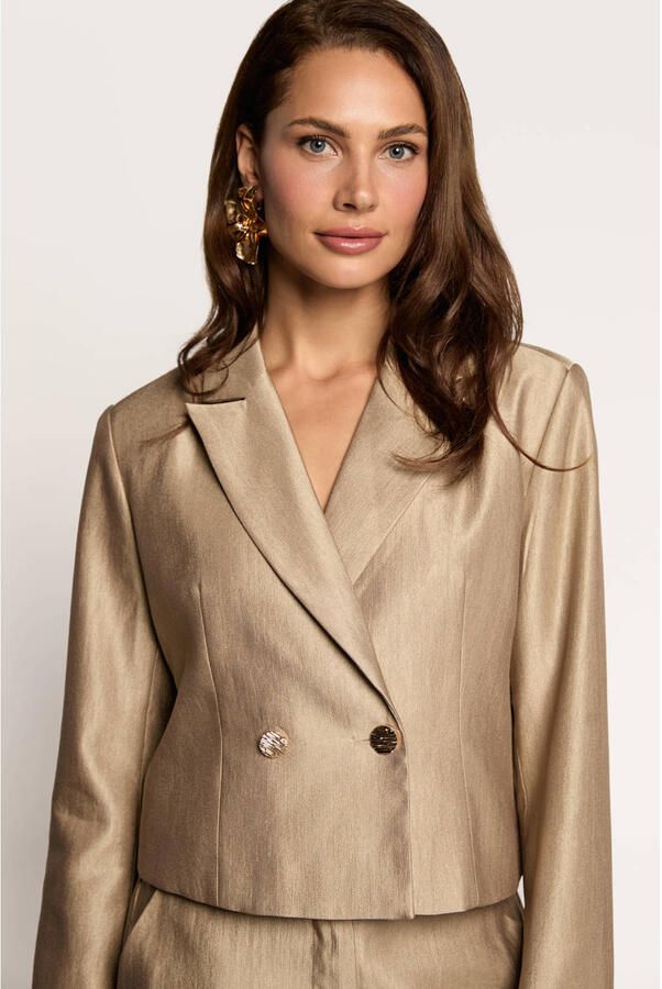 Freebird cropped blazer goud
