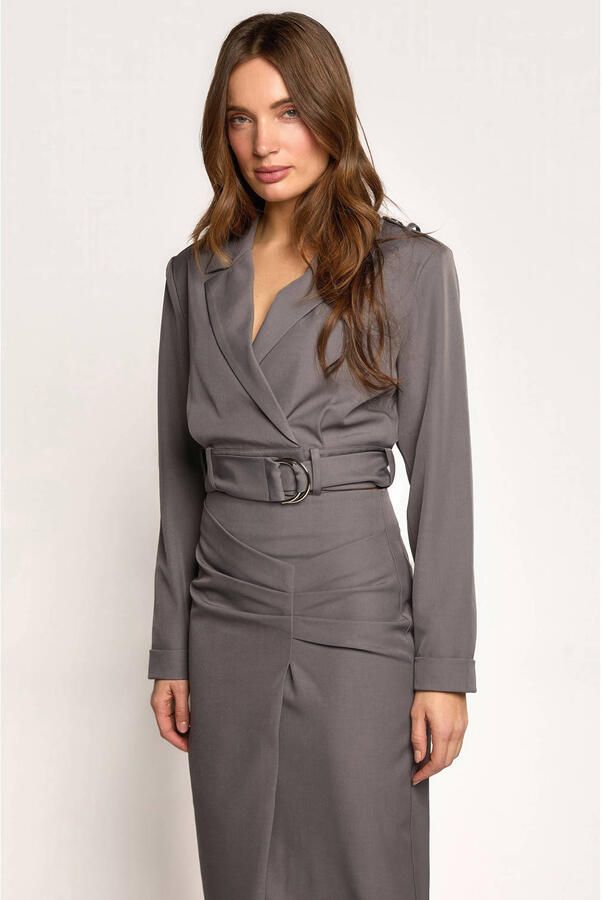 Freebird cropped blazer grijs