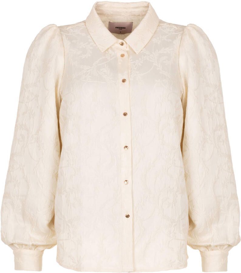 Freebird gebloemde blouse beige