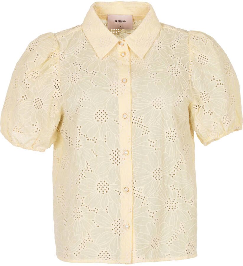 FREEBIRD Dames Blouses Wv-flower-embro-26-1 Creme - Foto 6