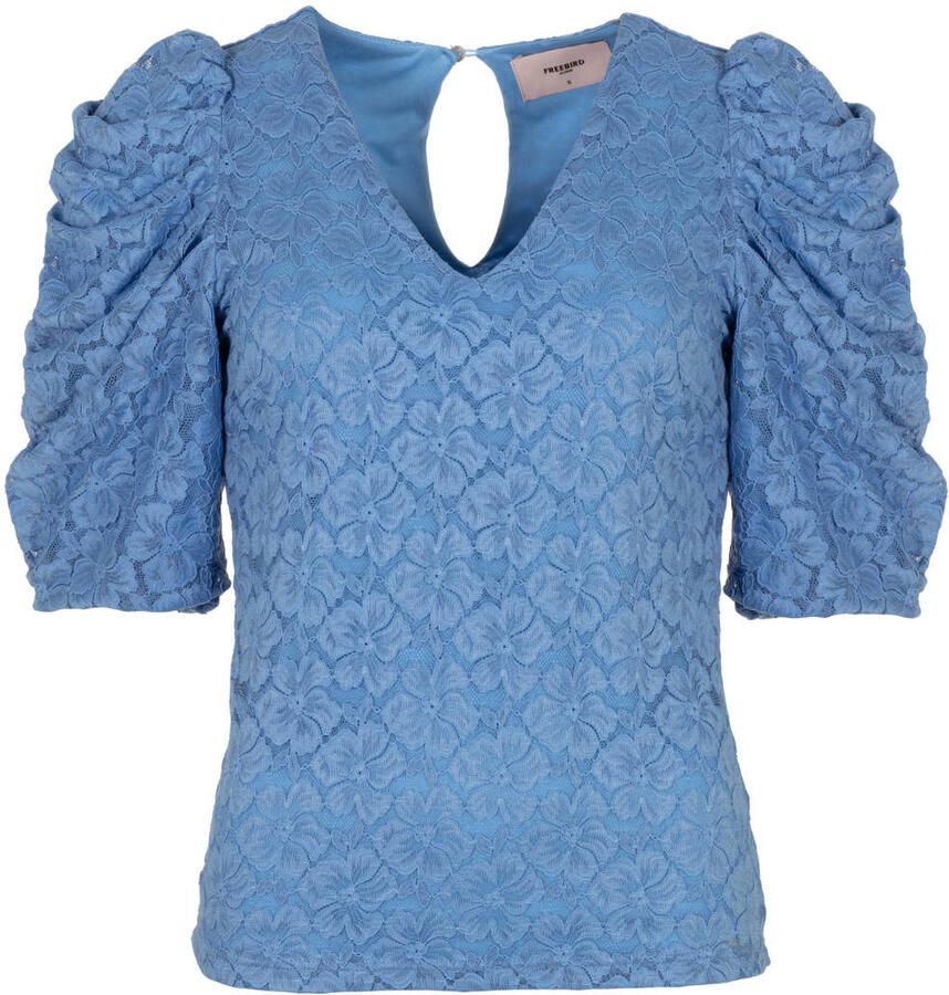 Freebird gebloemde top blauw - Foto 2