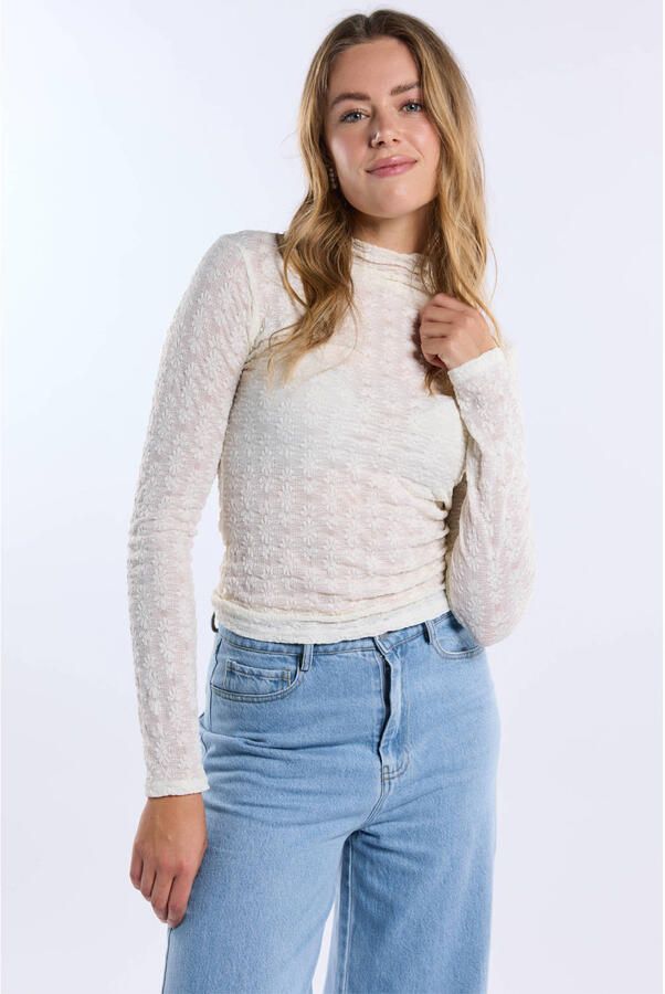 Freebird gebloemde top crème