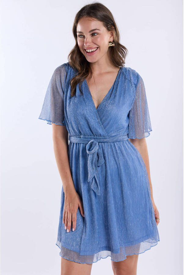 FREEBIRD Dames Jurken F-jer-plisse-lurex-26-1 Lichtblauw - Foto 5