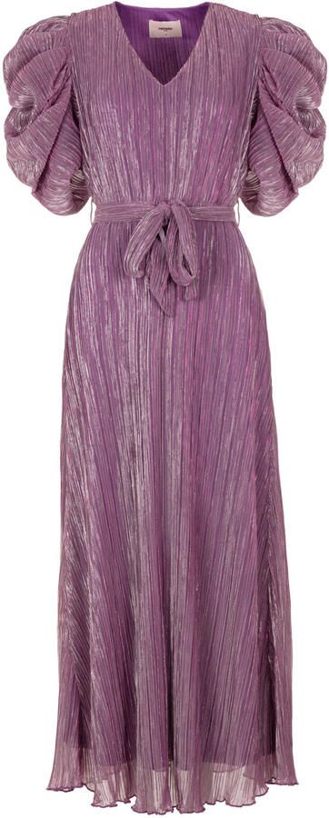 Freebird midi jurk met lurex paars - Foto 2