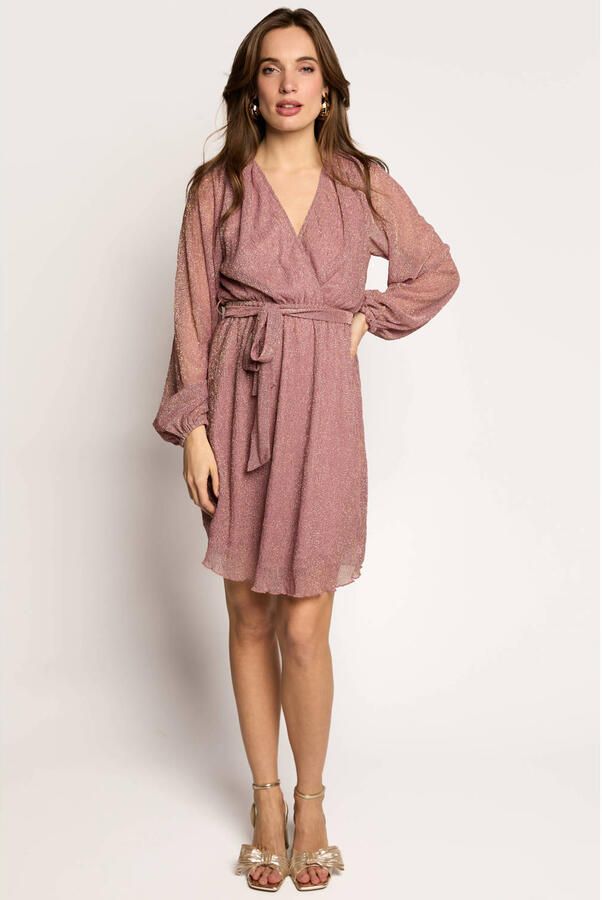Freebird mini jurk met glitters roze - Foto 2