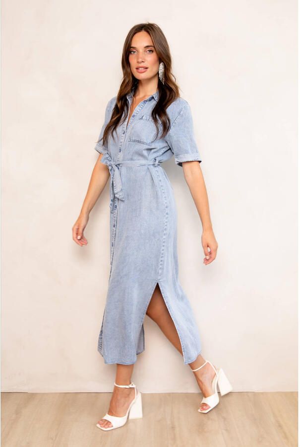 Freebird spijkerjurk light blue denim - Foto 2