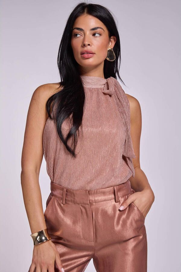 FREEBIRD Dames Blouses F-jer-plisse-lurex-26-2 Roze - Foto 5