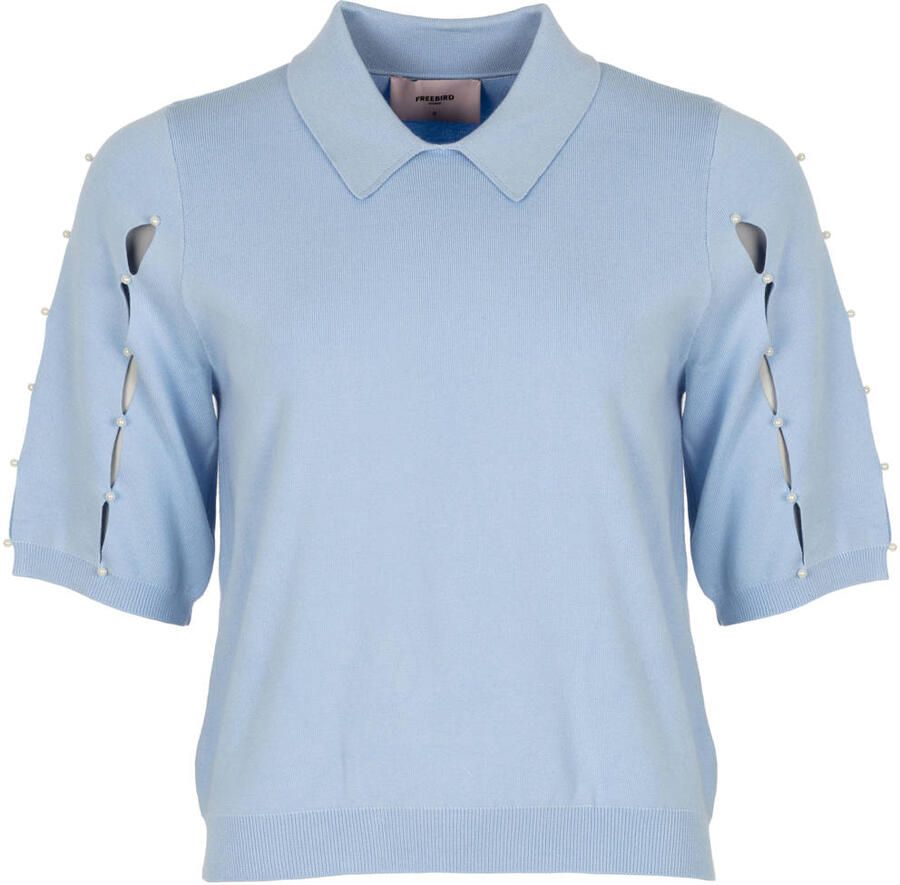 FREEBIRD Dames Tops & T-shirts Kn-vis-soft-26-1 Lichtblauw - Foto 5