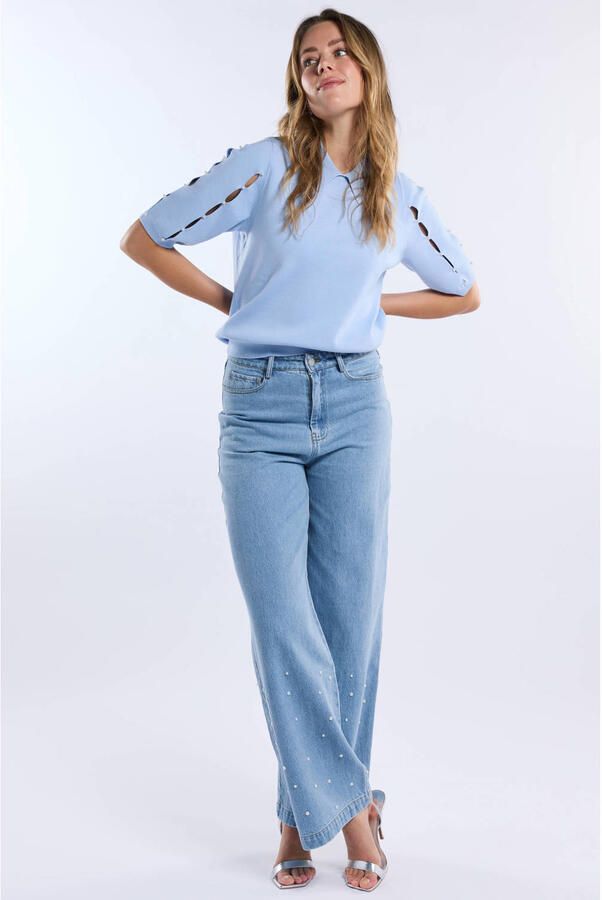 FREEBIRD Dames Tops & T-shirts Kn-vis-soft-26-1 Lichtblauw - Foto 6