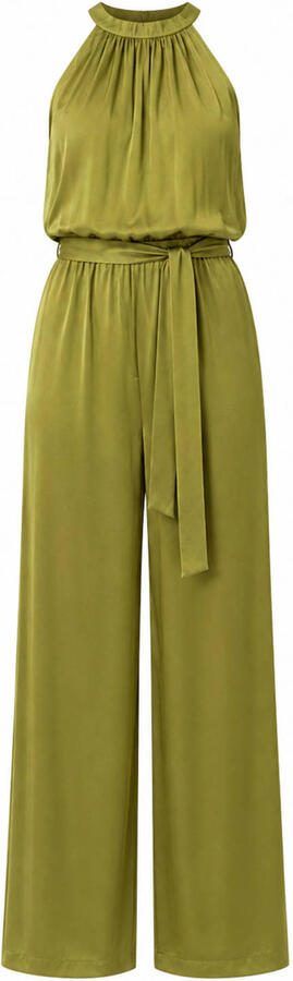 Freebird viscose jumpsuit met ceintuur groen - Foto 2
