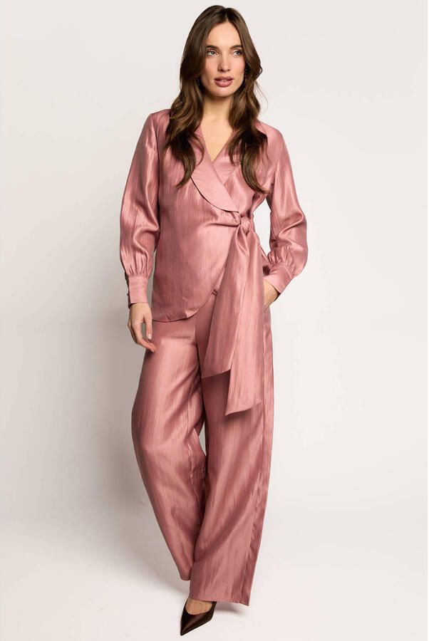 Freebird wide leg broek roze - Foto 2