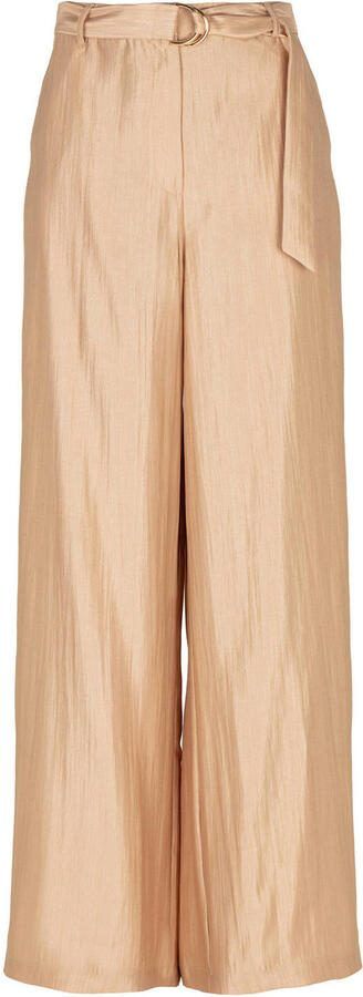 Freebird wide leg high waist broek goud