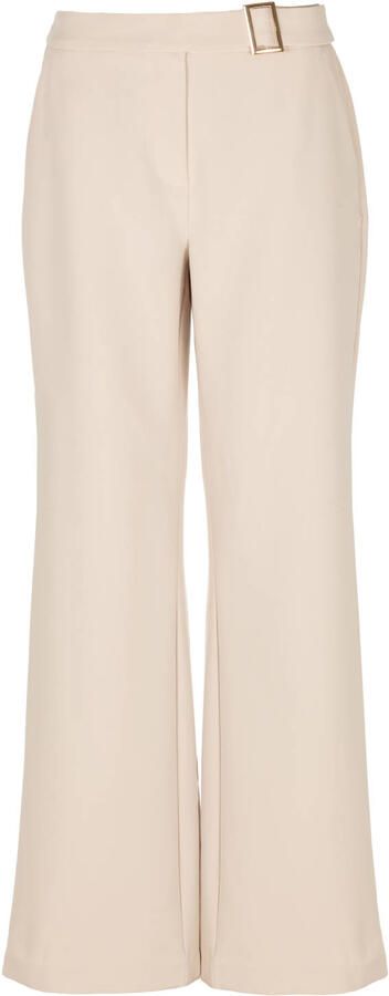 Freebird wide leg regular waist broek beige - Foto 2