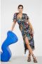 Freebird gebloemde maxi jurk Leora zwart blauw - Thumbnail 1