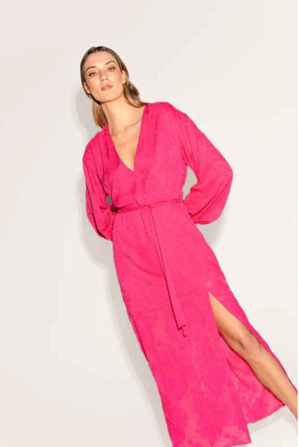 Freebird gebloemde semi-transparante maxi jurk Amanda roze