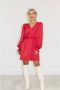 Freebird jurk Xeni met all over print en ceintuur rood roze - Thumbnail 2