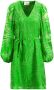 Freebird semi-transparante jurk Xeni-V met bladprint en ruches groen - Thumbnail 2